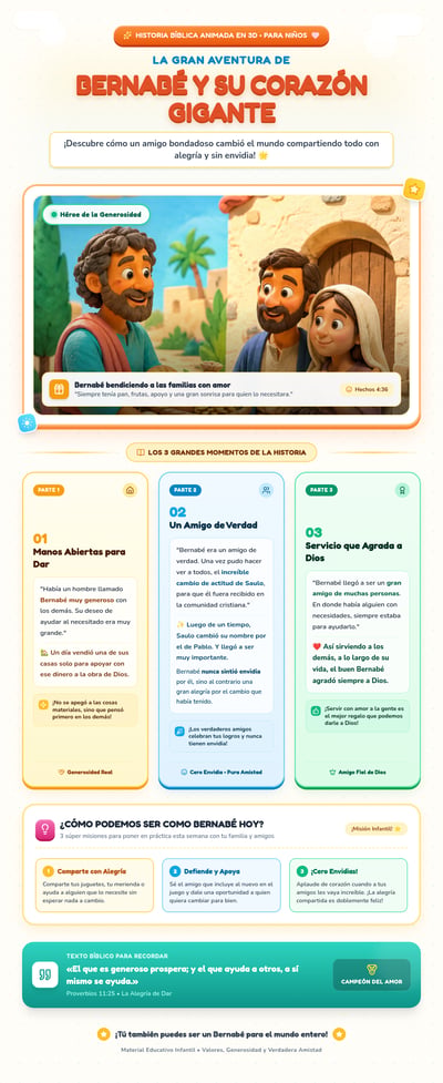 Spanish children’s triptych about Bernabé’s generosity and friendship with Saulo and Pablo