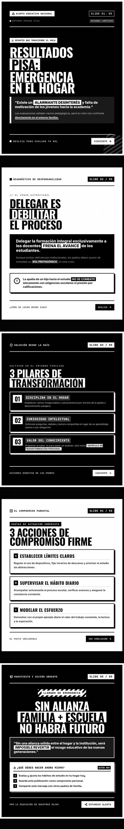 Carrusel en blanco y negro sobre PISA, familia, escuela, hábito de estudio y colaboración educativa
